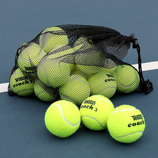 Pressure Training Tennis Balls - Available in 12 or 18 Count with Mesh Carry Bag, Four Color Options, Ideal for Beginners