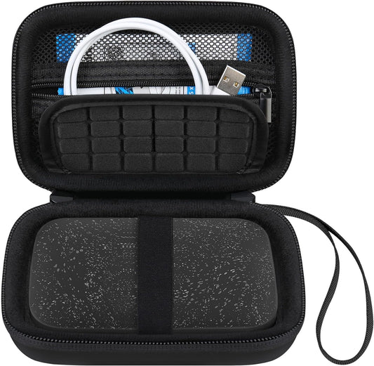 Protective Hard Case for HP Sprocket 2X3 Portable Instant Photo Printer with Zippered Mesh Pocket for Photo Paper and Cable, Black