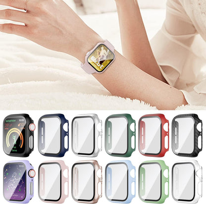 12-Pack Tempered Glass Screen Protector Case Compatible with Apple Watch 44mm SE 3 (2025)/SE 2/SE/Series 6/5/4, Hard PC Scratch-Resistant Bumper Protective Cover for iWatch Accessories