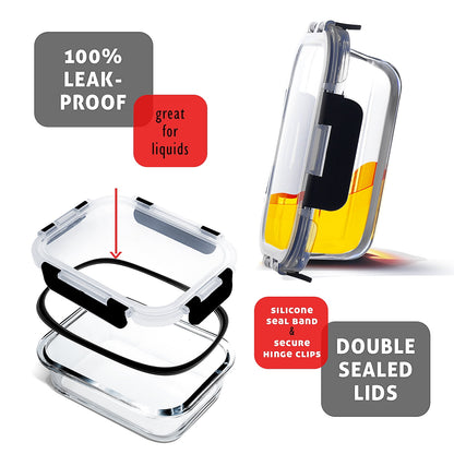 Ultimate 32-Piece Airtight Glass Food Storage Container Set - Perfect for Meal Prep, Oven, Microwave & Freezer Safe!