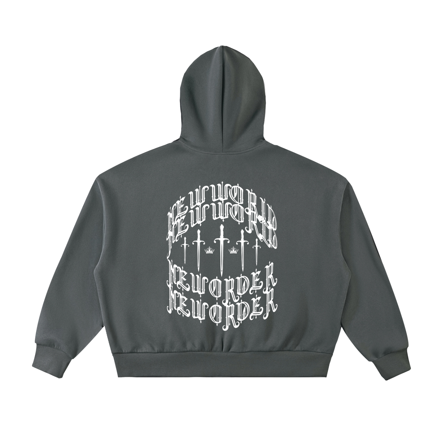 Fleeced Full-Zip Boxy Hoodie