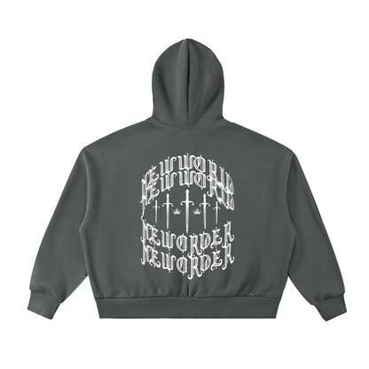 Fleeced Full-Zip Boxy Hoodie
