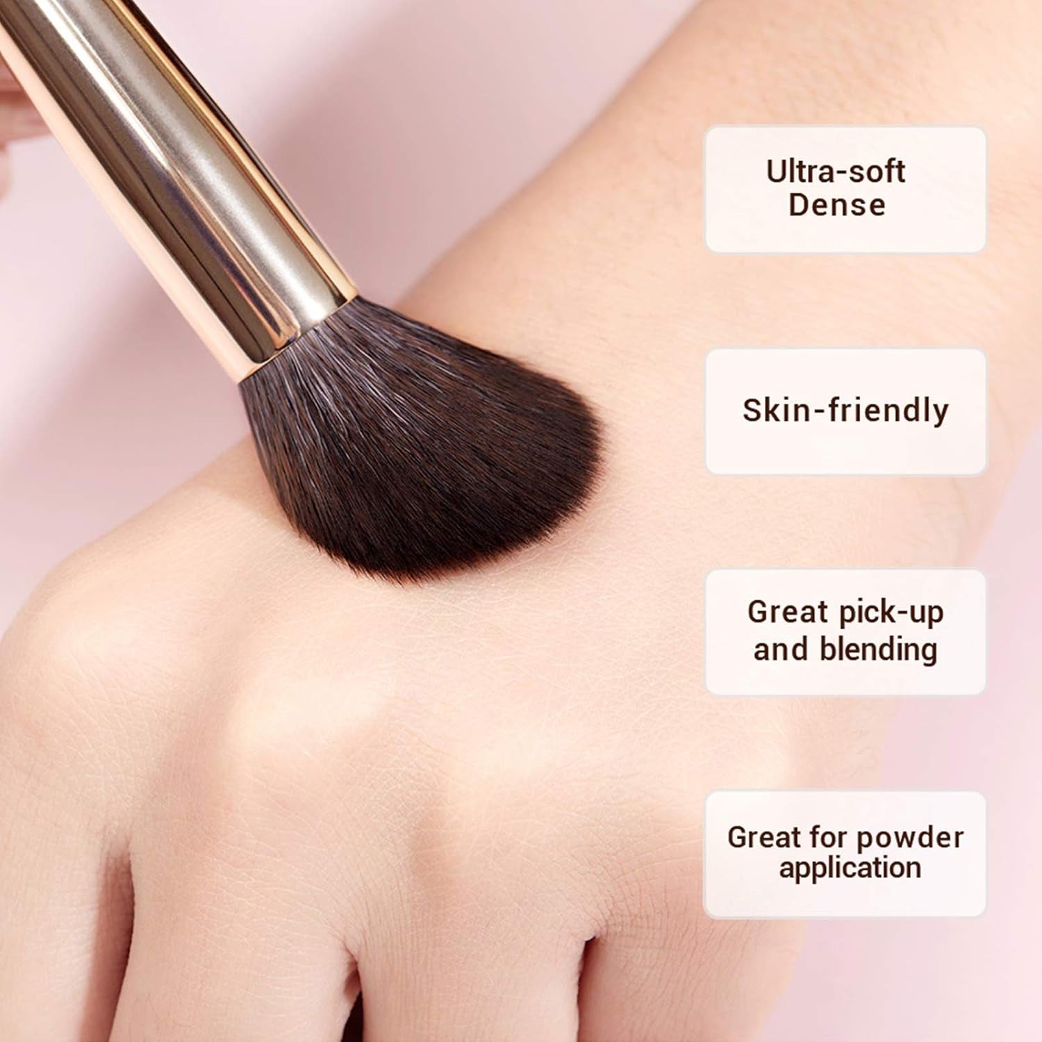 Professional 25-Piece Makeup Brush Set with Labeled Brushes for Powder, Foundation, Eyeshadow, Blending, Concealer, Blush, and Highlight - T280
