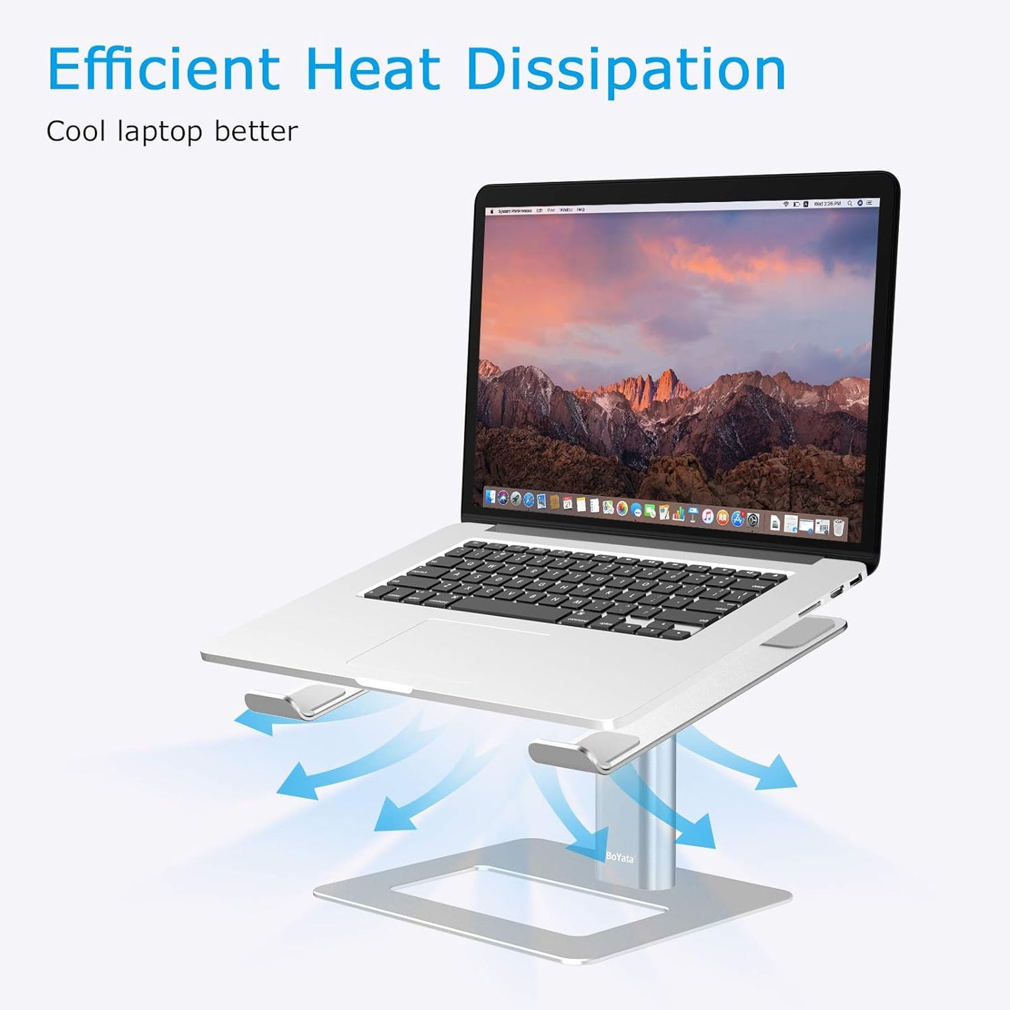 Ergonomic Aluminum Laptop Stand with Height Adjustment for 11-17" Laptops, Compatible with MacBook Pro/Air, Dell, Lenovo, HP, Samsung, and More