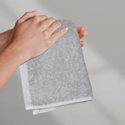 Wash Cloth Set, 100% Cotton, Extra Absorbent, Quick Drying, 30 X 30 Cm, Grey, Pack of 12