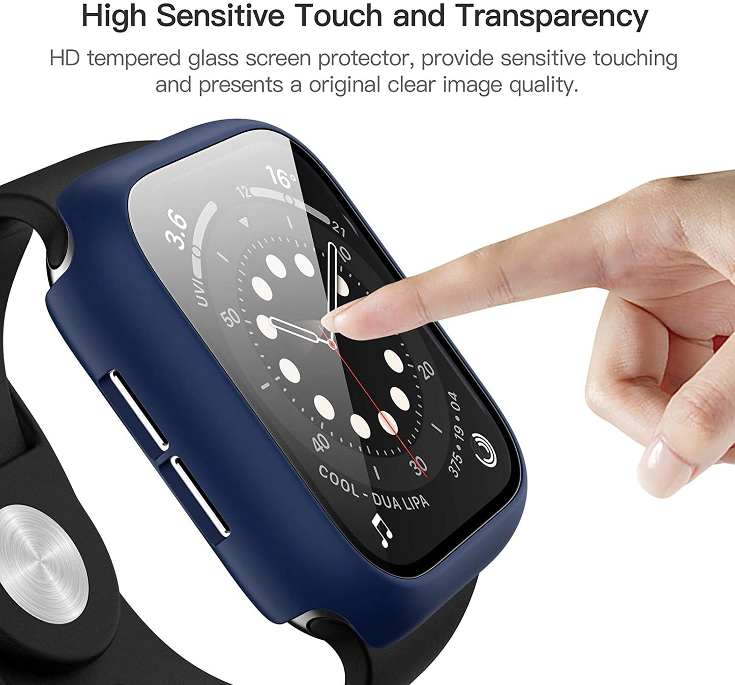 12-Pack Tempered Glass Screen Protector Case Compatible with Apple Watch 44mm SE 3 (2025)/SE 2/SE/Series 6/5/4, Hard PC Scratch-Resistant Bumper Protective Cover for iWatch Accessories