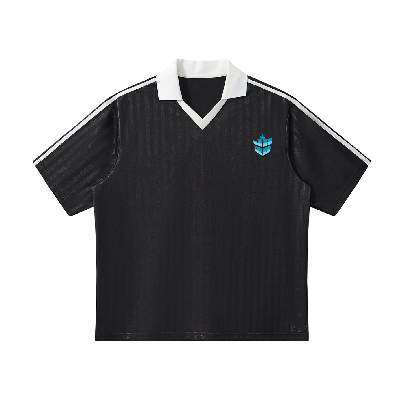 Contrast Collar Striped Soccer Jersey